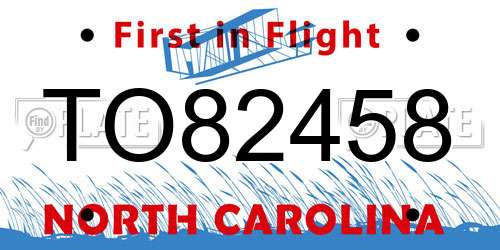 TO82458 North Carolina License Plate