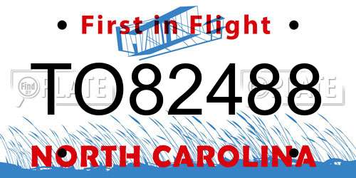 TO82488 North Carolina License Plate