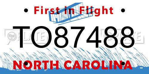 TO87488 North Carolina License Plate