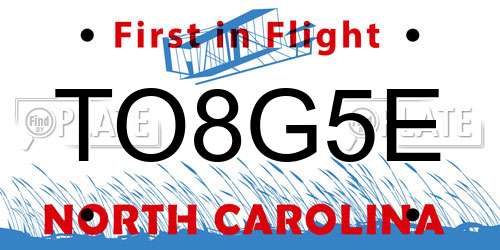 TO8G5E North Carolina License Plate