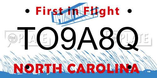 TO9A8Q North Carolina License Plate