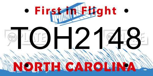 TOH2148 North Carolina License Plate