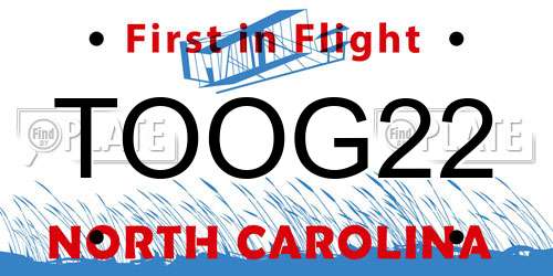 TOOG22 North Carolina License Plate