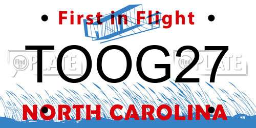 TOOG27 North Carolina License Plate