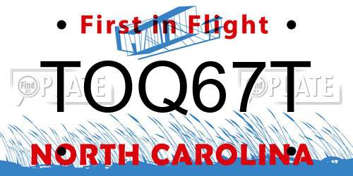 TOQ67T North Carolina License Plate