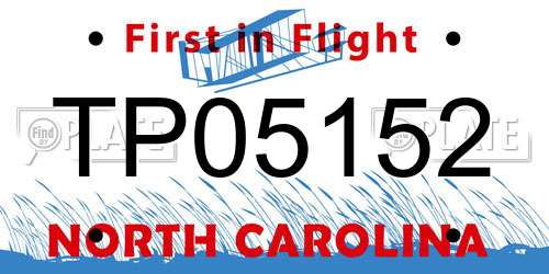 TP05152 North Carolina License Plate