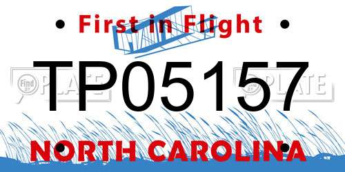 TP05157 North Carolina License Plate