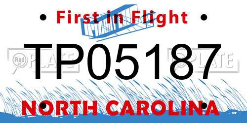 TP05187 North Carolina License Plate
