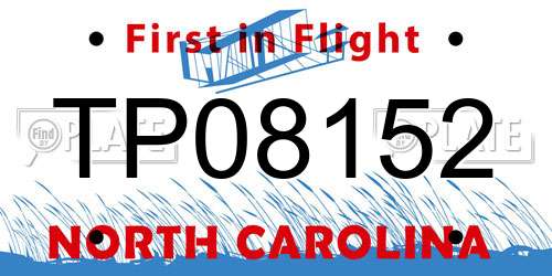 TP08152 North Carolina License Plate