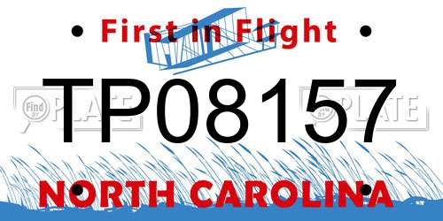 TP08157 North Carolina License Plate