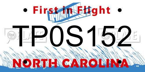 TP0S152 North Carolina License Plate