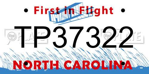 TP37322 North Carolina License Plate
