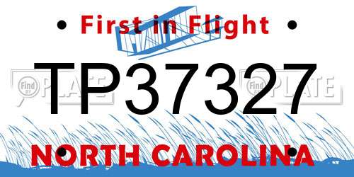 TP37327 North Carolina License Plate