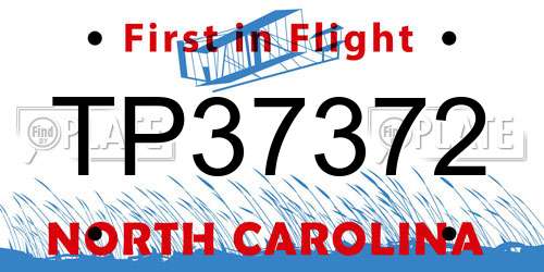 TP37372 North Carolina License Plate