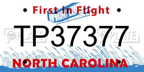 TP37377 North Carolina License Plate