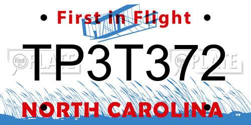 TP3T372 North Carolina License Plate
