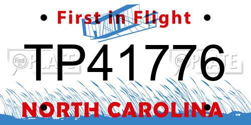 TP41776 North Carolina License Plate