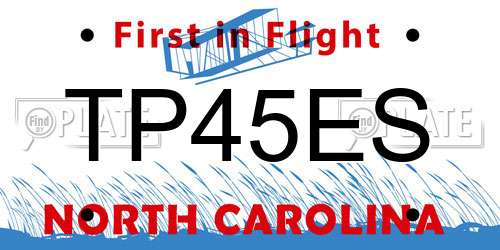 TP45ES North Carolina License Plate