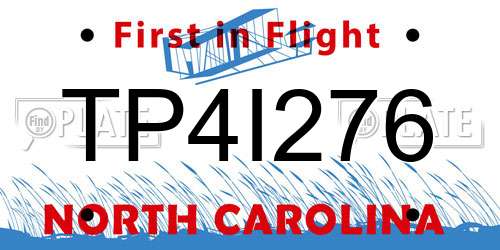 TP4I276 North Carolina License Plate