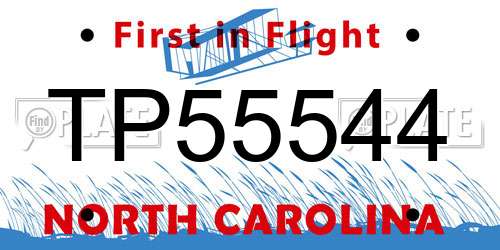 TP55544 North Carolina License Plate