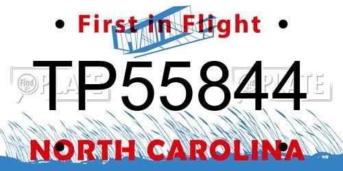 TP55844 North Carolina License Plate