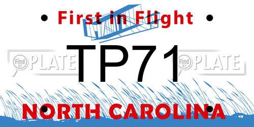 TP71 North Carolina License Plate