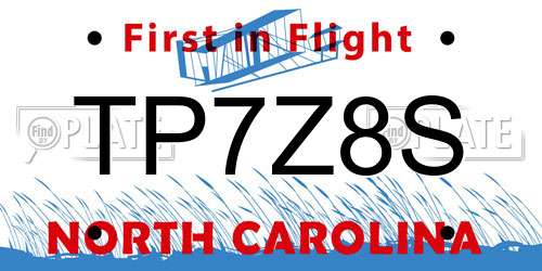 TP7Z8S North Carolina License Plate