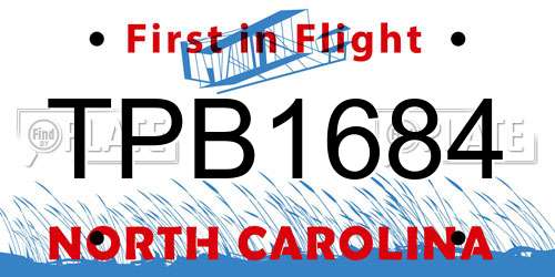 TPB1684 North Carolina License Plate