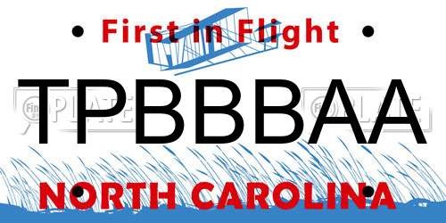 TPBBBAA North Carolina License Plate