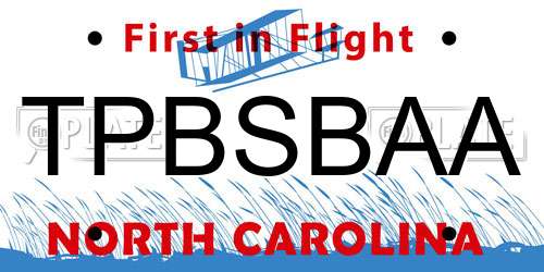 TPBSBAA North Carolina License Plate