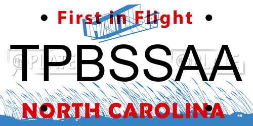 TPBSSAA North Carolina License Plate
