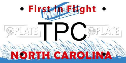 TPC North Carolina License Plate