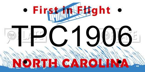TPC1906 North Carolina License Plate