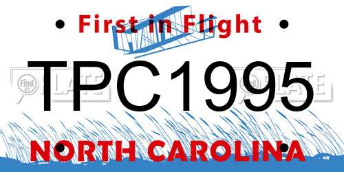 TPC1995 North Carolina License Plate