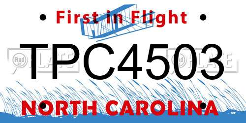 TPC4503 North Carolina License Plate