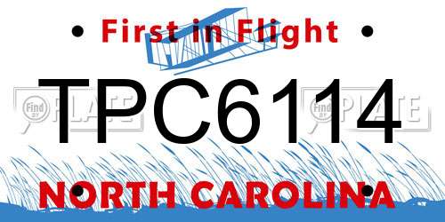 TPC6114 North Carolina License Plate