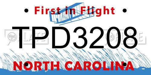 TPD3208 North Carolina License Plate