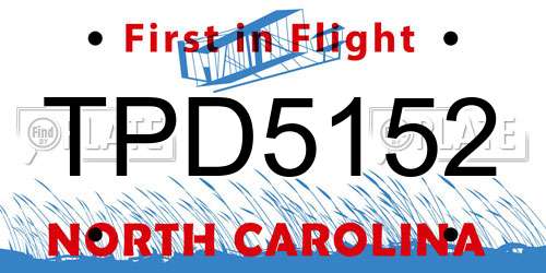 TPD5152 North Carolina License Plate
