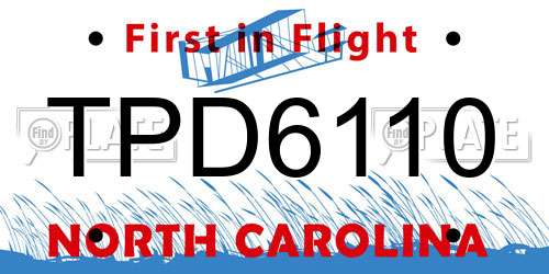 TPD6110 North Carolina License Plate