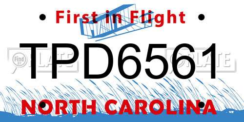 TPD6561 North Carolina License Plate