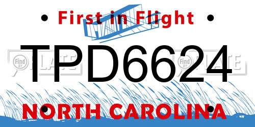 TPD6624 North Carolina License Plate