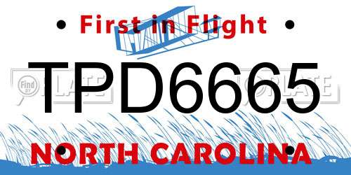TPD6665 North Carolina License Plate