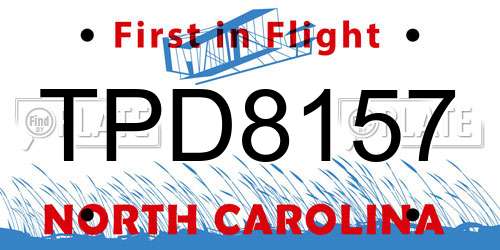 TPD8157 North Carolina License Plate