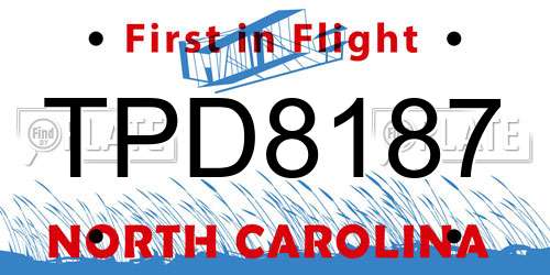 TPD8187 North Carolina License Plate