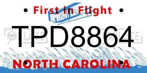 TPD8864 North Carolina License Plate