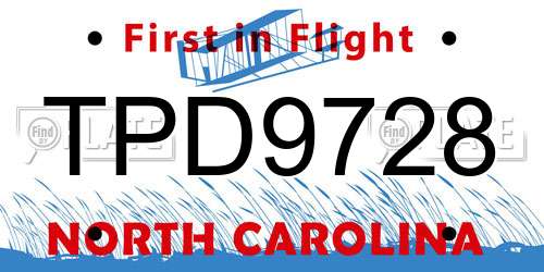 TPD9728 North Carolina License Plate