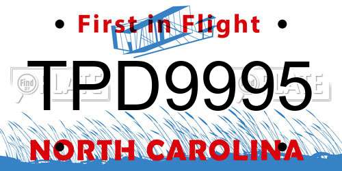 TPD9995 North Carolina License Plate