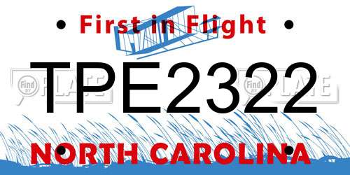 TPE2322 North Carolina License Plate