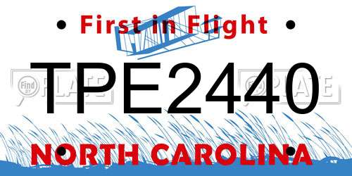TPE2440 North Carolina License Plate