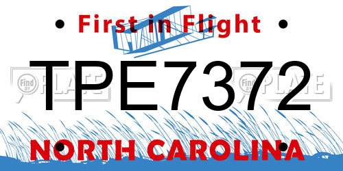 TPE7372 North Carolina License Plate